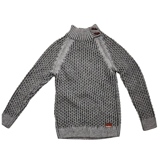 LCR Menswear Stylish Gray Knit Sweater with Button Detail style in Italy size L - Picture 2 of 7